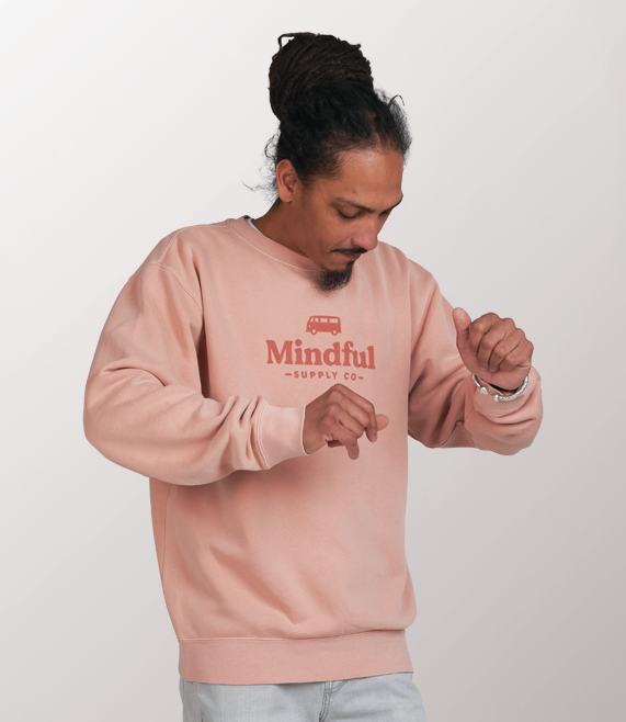 Mindful Logo Premium Crewneck - Washed Pink