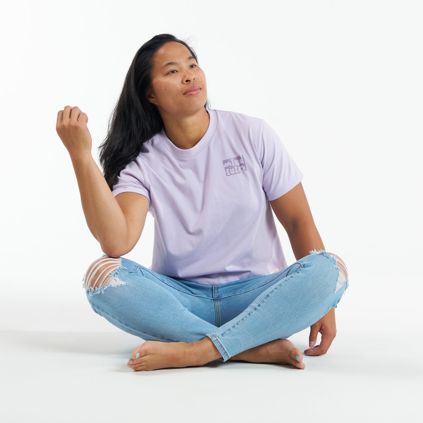 Mindful Flower Cropped Boxy Tee