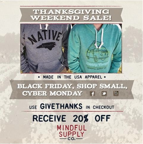 Mindful Supply Black Friday through Cyber Monday Promo!