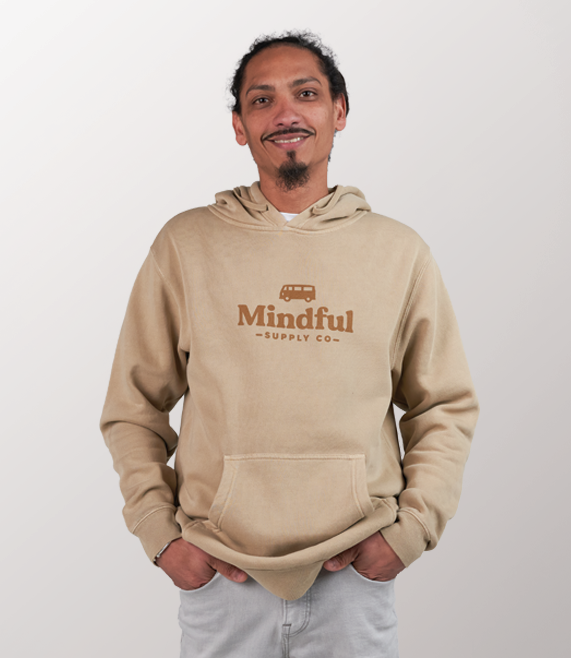 Mindful Logo Premium Hoodie - Washed Sandstone - Large - Large - X-Large - Medium