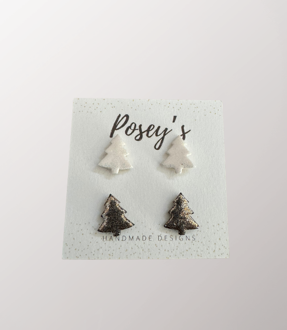 Posey's 2 Set Stud Pack Earrings- Christmas Trees