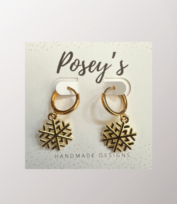 Buy Snowflake Earrings, 14k Yellow Gold Studs, Baby Girl Earrings, Solid Gold  Earrings, Mini Winter Studs Online in India - Etsy