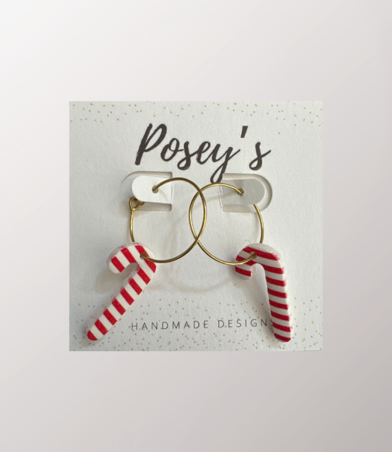 Posey's Hoop Candy Cane Earrings