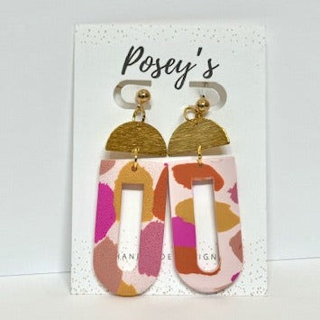 Posey's Pink Narrow Arch Earrings