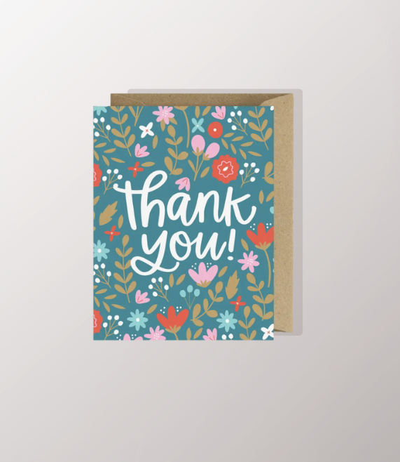 Floral Thank You Greeting Card